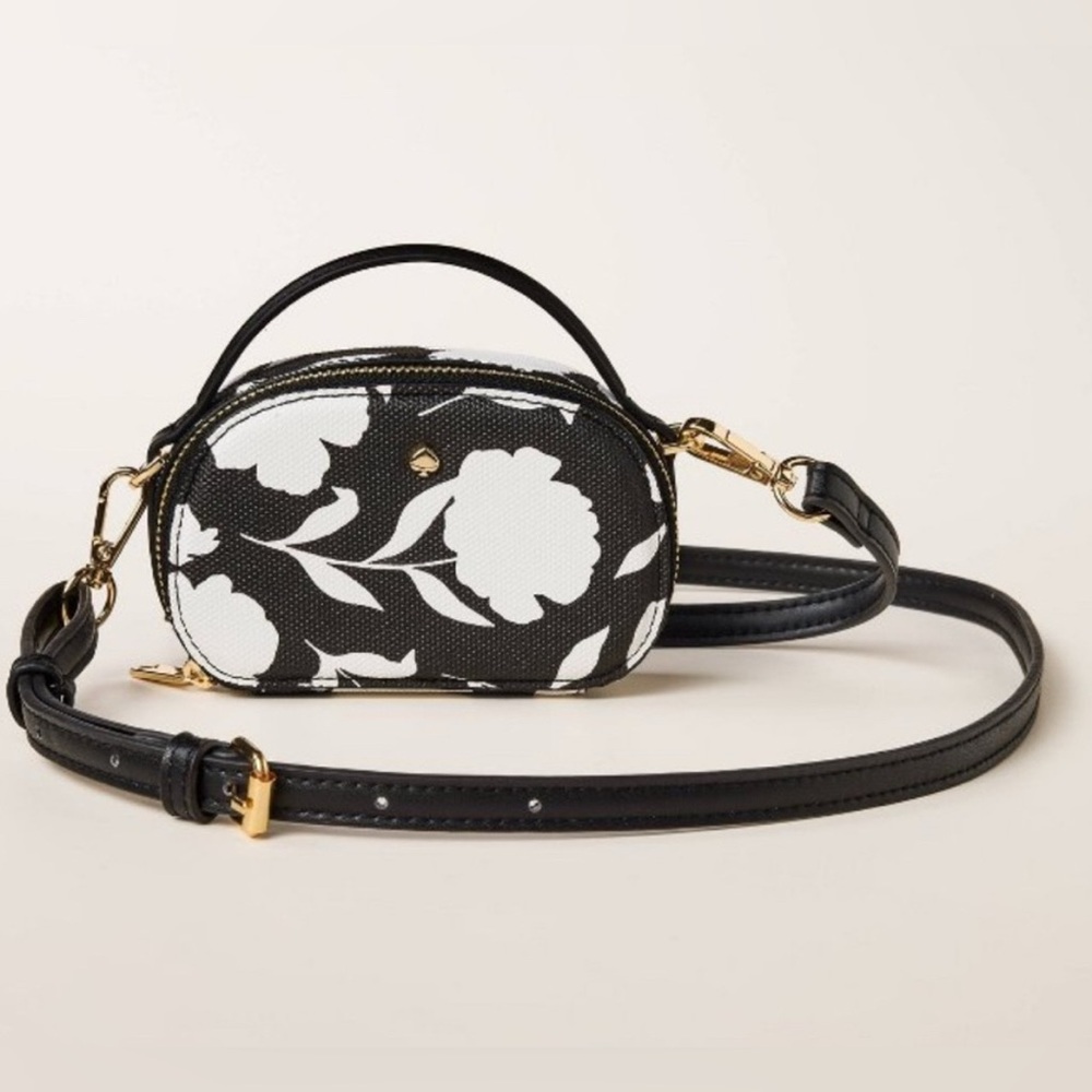 Kate Spade x Target Black/White Rose Mini Crossbody Bag, NWT